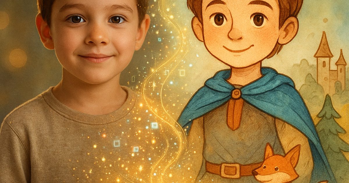 Книга с фото ребёнка — девочка в мультяшном стиле на иллюстрации