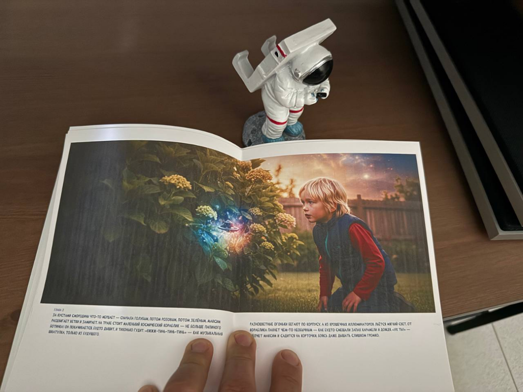 Лицо ребенка в настоящей книге — персональная сказка с фото ребенка в иллюстрациях
